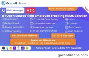 Field Manager | Employees Realtime & Offline Tracking, Tasks, Product Order, IP, QR, Geofence HRMS