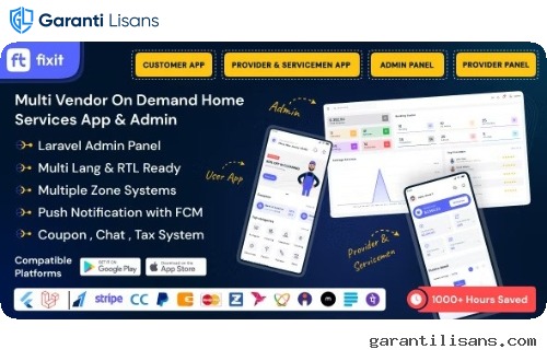 Fixit | Multi Vendor On Demand, Handyman, Home service Flutter App with Admin Complete Solution