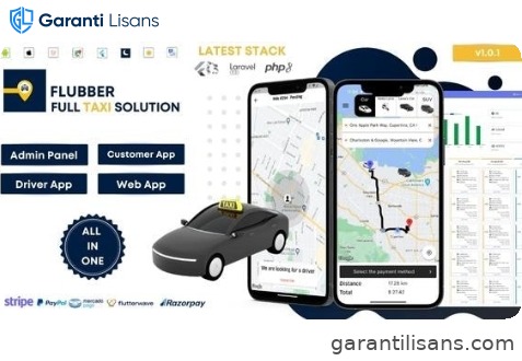 Flubber – Taxi Cab Full Solution with Customer and Driver Flutter App, Web and Admin Laravel Panel | Full Applications