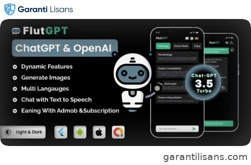 FlutGpt – ChatGPT Flutter Full Application | Art Generator | ADMOB | Subscription Plan