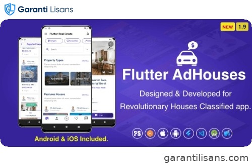 Flutter AdHouses For House Classified BuySell iOS and Android App with Chat ( 2.0 )