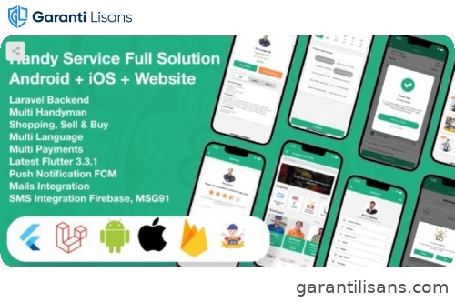 Flutter Handy service – On-Demand Home Services & Shopping Android+iOS+Website Full Solution Laravel