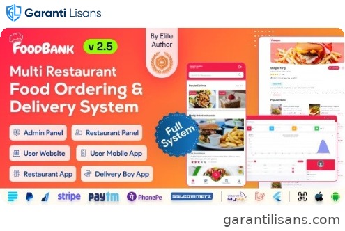 FoodBank Multi Restaurant – Food Delivery App | Restaurant App with Admin & Restaurant Panel