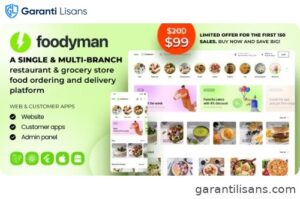 Foodyman – Single (Multi-Branch) Restaurant & Grocery Food Ordering & Delivery Platform