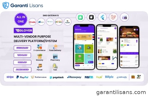 Glover – Grocery, Food, Pharmacy Courier & Service Provider + Backend + Driver & Vendor app