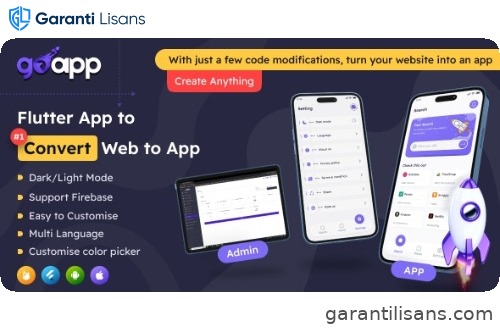 GoApp for Web to App Convertor Flutter + Admin Panel