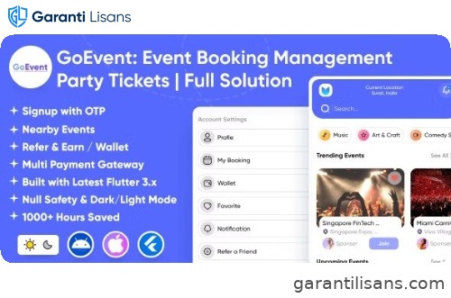 GoEvent – Event Booking Management | Event Planner | Ticket Booking | Flutter Full Solution App