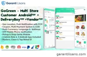 GoGreen – Food, Grocery, Pharmacy Multi Store(Vendor) Android App with Interactive Admin Panel