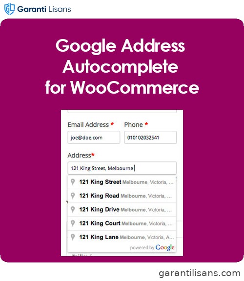 Google Address Autocomplete for WooCommerce
