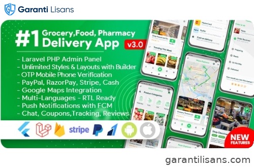 Grocery, Food, Pharmacy, Store Delivery Mobile App with Admin Panel