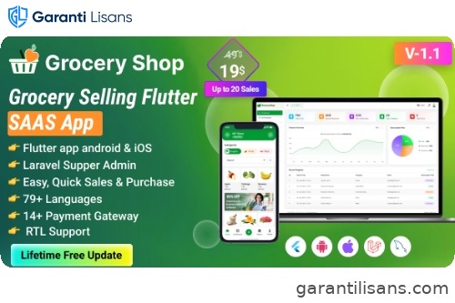 Grocery Shop – Grocery Selling Flutter App with Admin panel SAAS