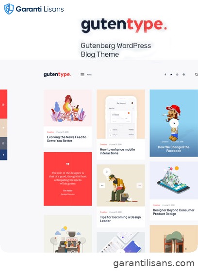 Gutentype 100% Gutenberg WordPress Theme for Modern Blog