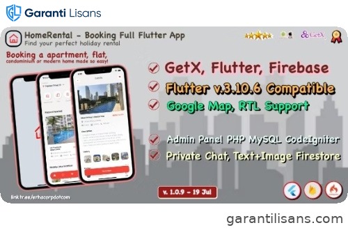HomeRental – Booking Properties Full Flutter App with Chat | GetX | Web Admin Panel