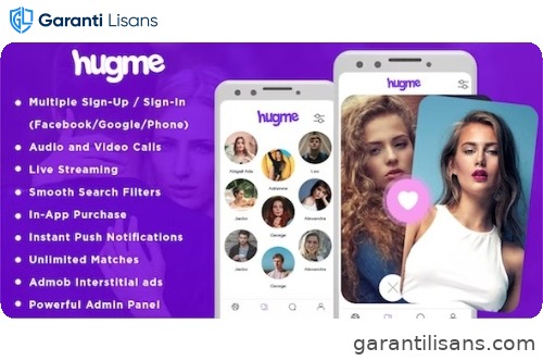 Hugme – Android Native Dating App with Audio Video Calls and Live Streaming