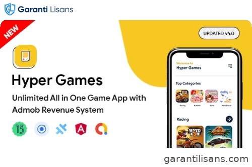 Hyper Games – All in One Game App | AdMob | Unlimited Games | Capacitor Android App
