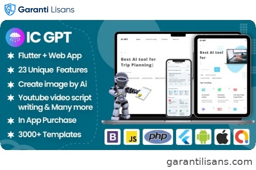 ICGPT- GPT AI Writing Assistant, Image Generator & Content Creator Flutter App + WEB version + Admin