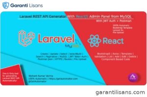 Laravel REST API Generator With React Admin Panel Generator + JWT Auth + Postman