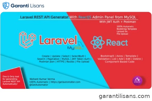 Laravel REST API Generator With React Admin Panel Generator + JWT Auth + Postman