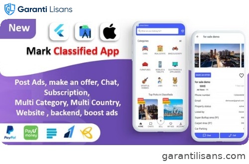 Mark Classified App | Classified App | Multi Payment Gateways Integrated | Buy & Sell | Subscription