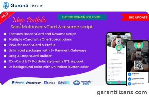 Mop – SaaS vCard / Portfolio / Resume / Digital Business card