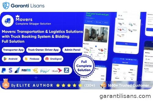 Movers : Online Load, Truck Booking & Lorry, Bid, Cargo, Logistics Transport Services Full Solution