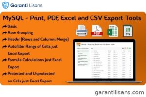 MySQL – Print, PDF, Excel and CSV Export Tools