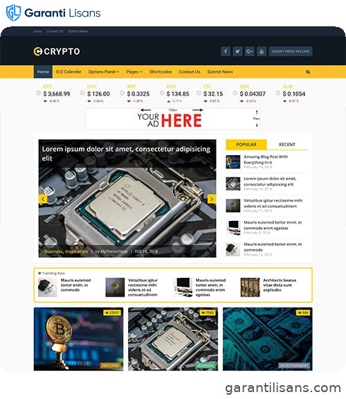 MyThemeShop Crypto Bitcoin & Cryptocurrency WordPress Theme