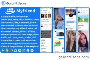 Myfriend – Friend Chat Post Tiktok Follow Radio Group ecommerce Zoom Live clone social network app