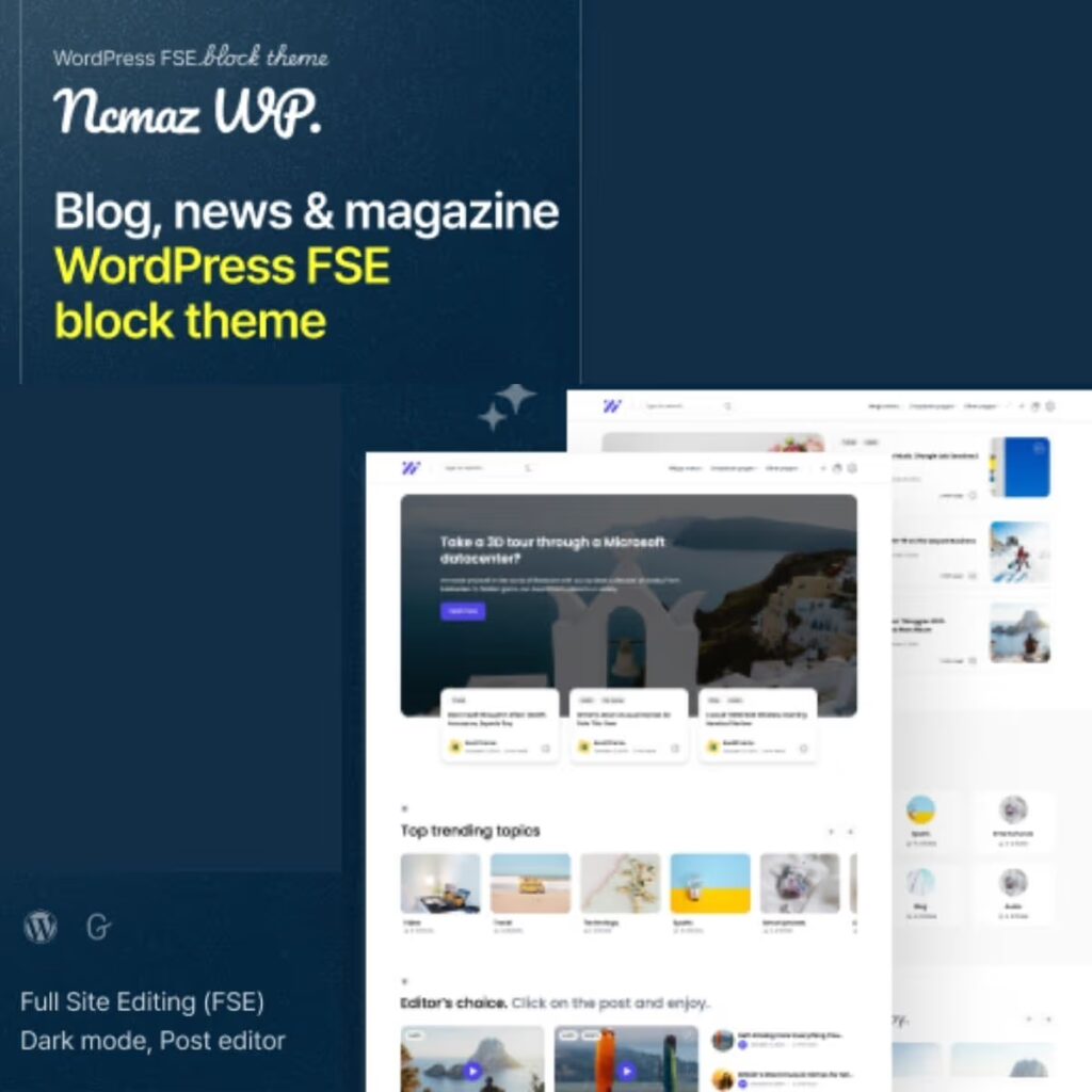 Ncmaz – News Magazine FSE WordPress Block Theme