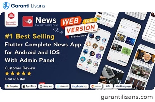 News App and Web -Flutter News App for Android and IOS App | News Website with Admin panel