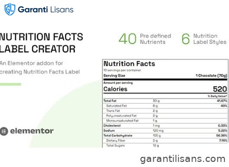 Nutrition Facts Label Creator (Elementor addon)