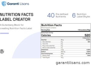 Nutrition Facts Label Creator (Gutenberg Block)