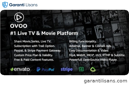 OVOO – Live TV & Movie Portal CMS with Membership System