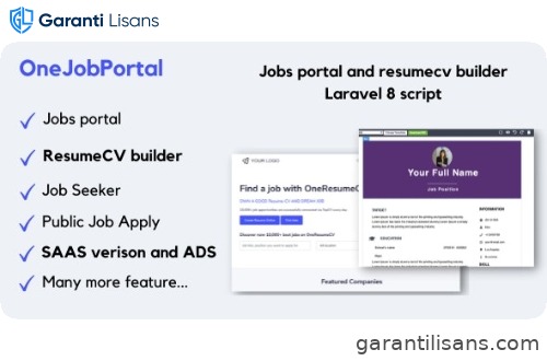 OneJobPortal – Jobs board and resume builder