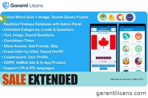 Online Word Quiz + Image Guess + Sound Guess Puzzle Game for Android