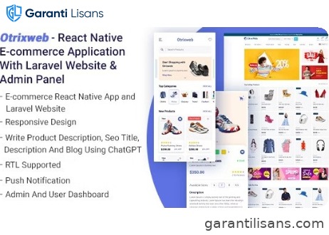 Otrixweb – React Native Ecommerce Application With Laravel Website