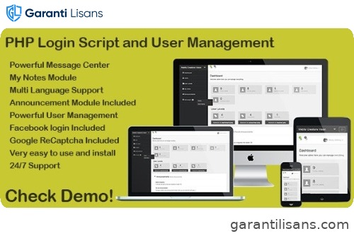 PHP Login & User Management with message center
