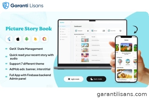 Picture Story Books for Kids with Firebase Backend + Web Admin Panel Full App ready to publish