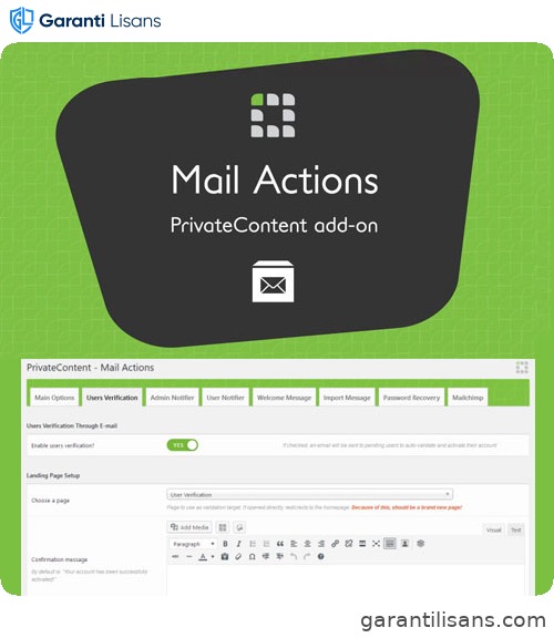 PrivateContent – Mail Actions Add-on
