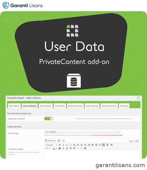 PrivateContent – User Data Add-on