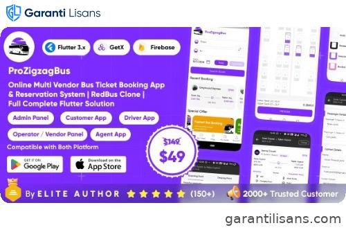 ProZigzagBus : Online Multi Vendor Bus Ticket Booking App & Reservation System Flutter Solution