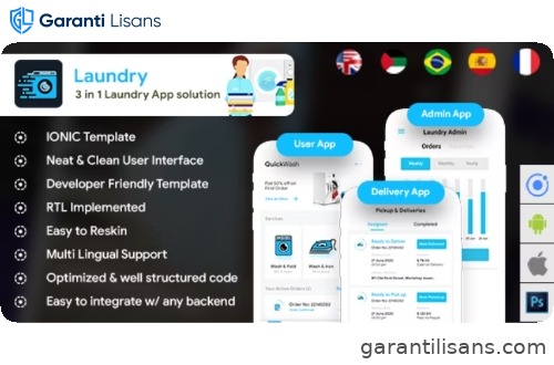 6 App Template| Laundry Booking App| Single Vendor Laundry App| Laundry Ordering App| Quickwash