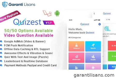 Quizest – Complete Quiz Solutions With Android App And Interactive Admin Panel