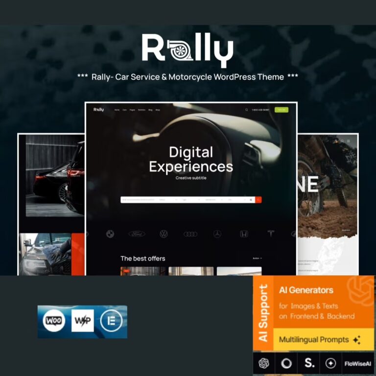 Rally – Car Service & Motorcycle WordPress Theme
