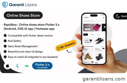 Rapidbox : Online shoes store Flutter 3.x (Android, iOS) UI app | Footwear app templates