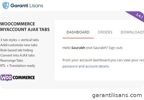 SS WooCommerce Myaccount Ajax Tabs