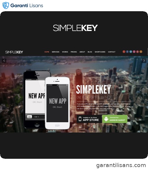 SimpleKey – One Page Portfolio WordPress Theme