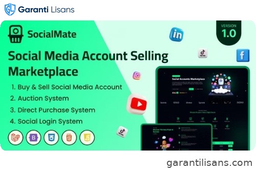SocialMate – Social Media Account Selling Marketplace