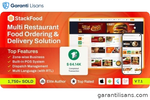 StackFood Multi Restaurant – Food Delivery App with Laravel Admin and Restaurant Panel