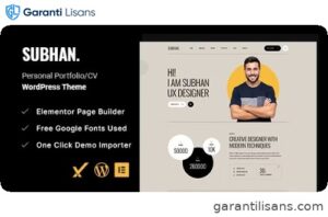 Subhan – Personal Portfolio/CV WordPress Theme